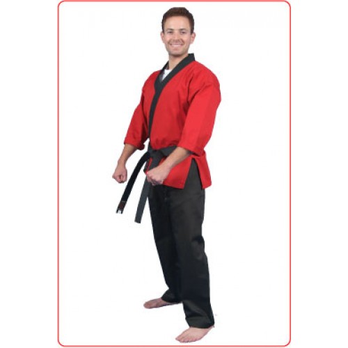 HEAVY RED UNIFORM (KARATE GI) -> MUST scroll down to Sizing Chart to select & order the correct size of YOUNG CHAMPIONS USA