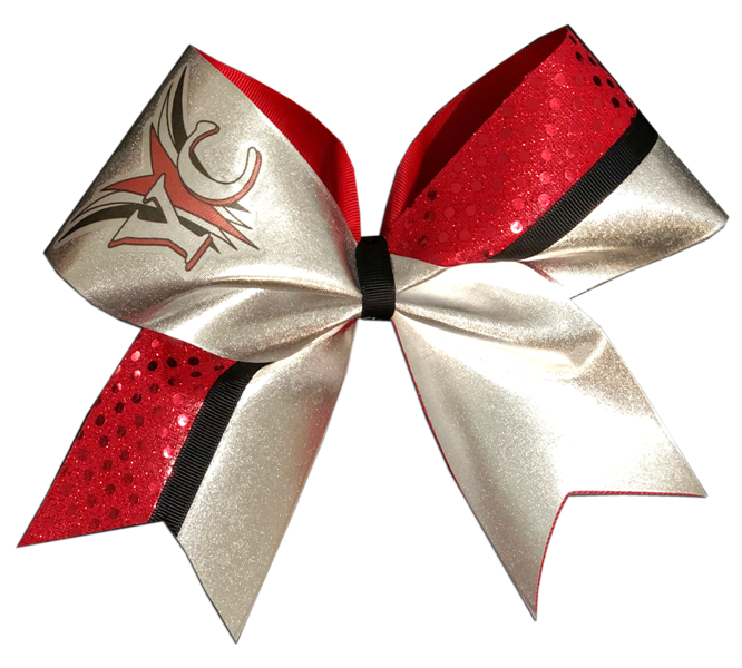 Cheer Bow Level 1,2, & 3 – SILVER RED SEQUIN - For Competition - YOUNG ...